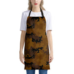 Dark Brown Camouflage Print Apron