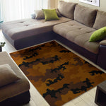 Dark Brown Camouflage Print Area Rug GearFrost