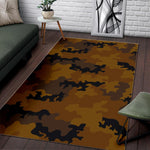 Dark Brown Camouflage Print Area Rug GearFrost