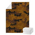 Dark Brown Camouflage Print Blanket