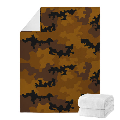 Dark Brown Camouflage Print Blanket
