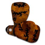 Dark Brown Camouflage Print Boxing Gloves