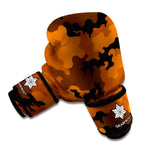 Dark Brown Camouflage Print Boxing Gloves