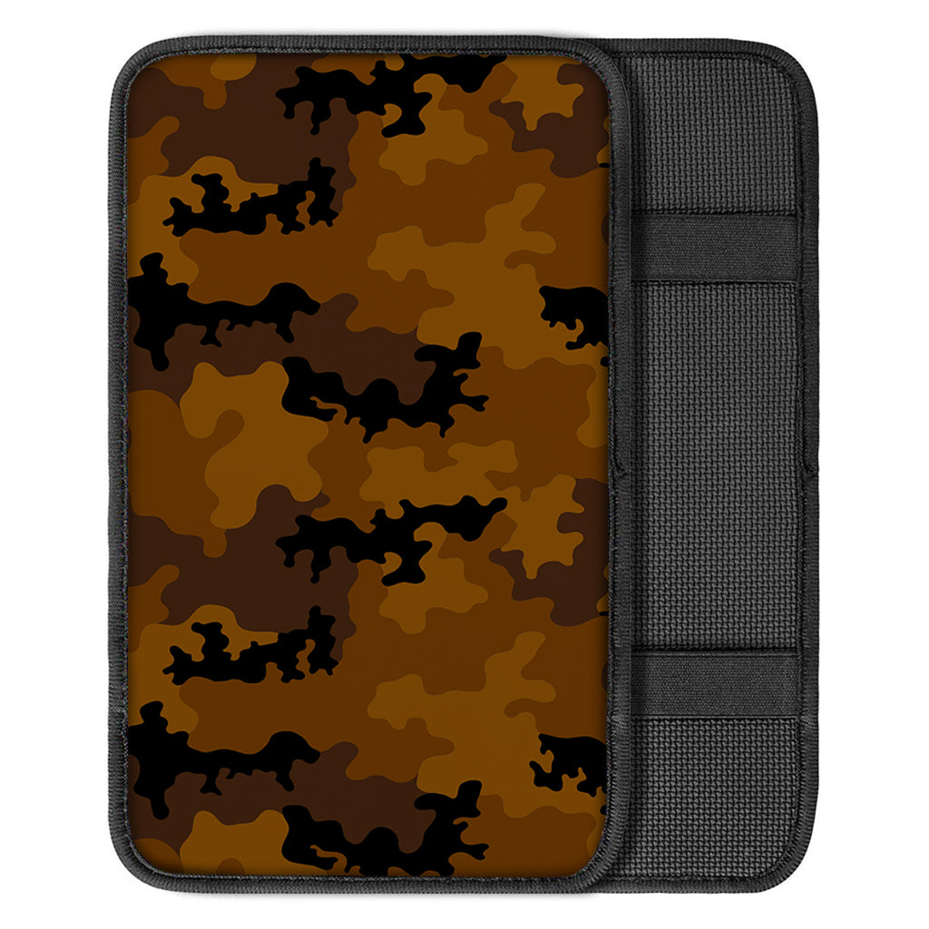 Dark Brown Camouflage Print Car Center Console Cover