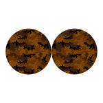 Dark Brown Camouflage Print Car Coasters