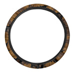 Dark Brown Camouflage Print Car Steering Wheel Cover