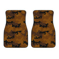 Dark Brown Camouflage Print Front Car Floor Mats