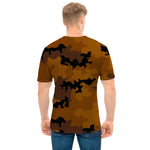 Dark Brown Camouflage Print Men's T-Shirt