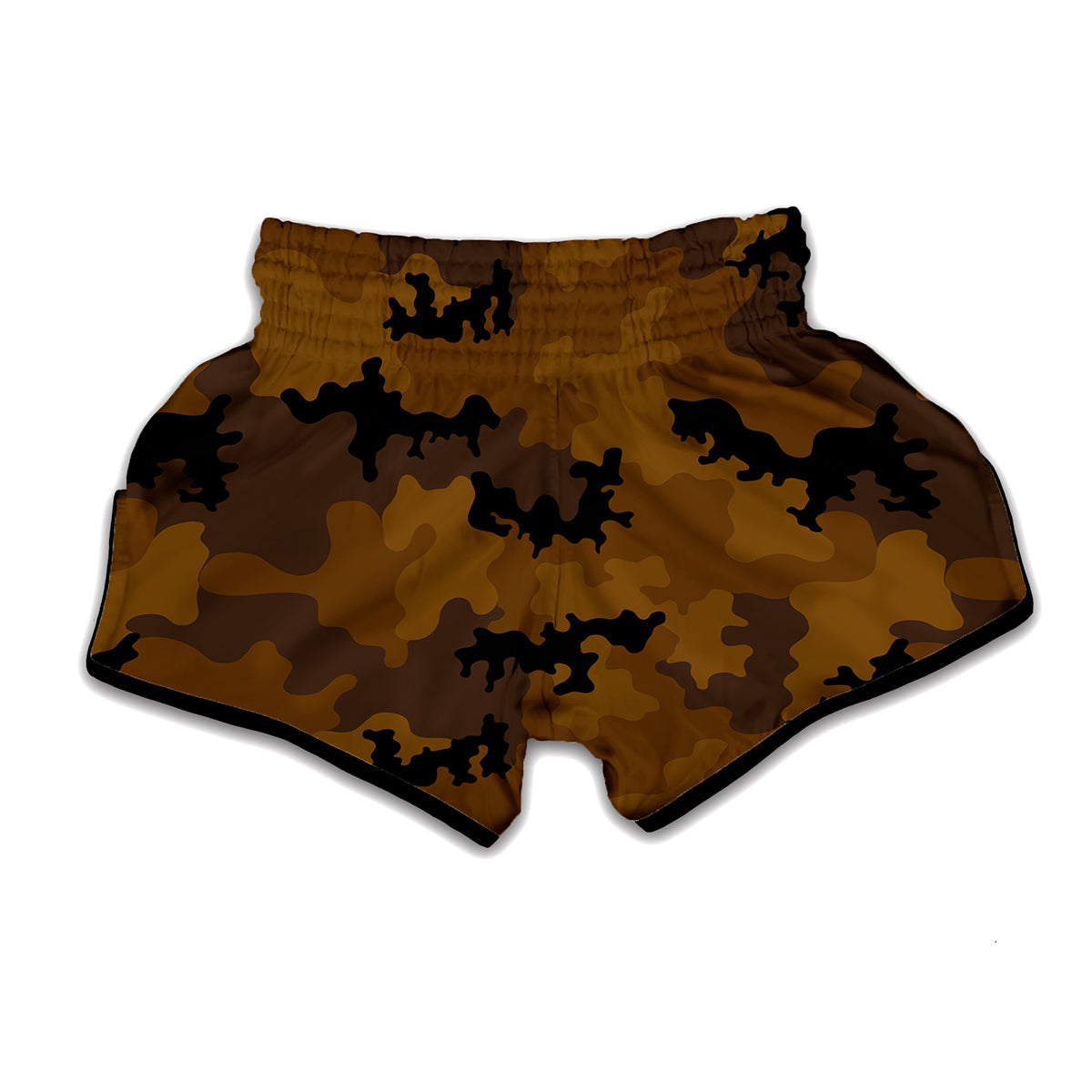 Dark Brown Camouflage Print Muay Thai Boxing Shorts