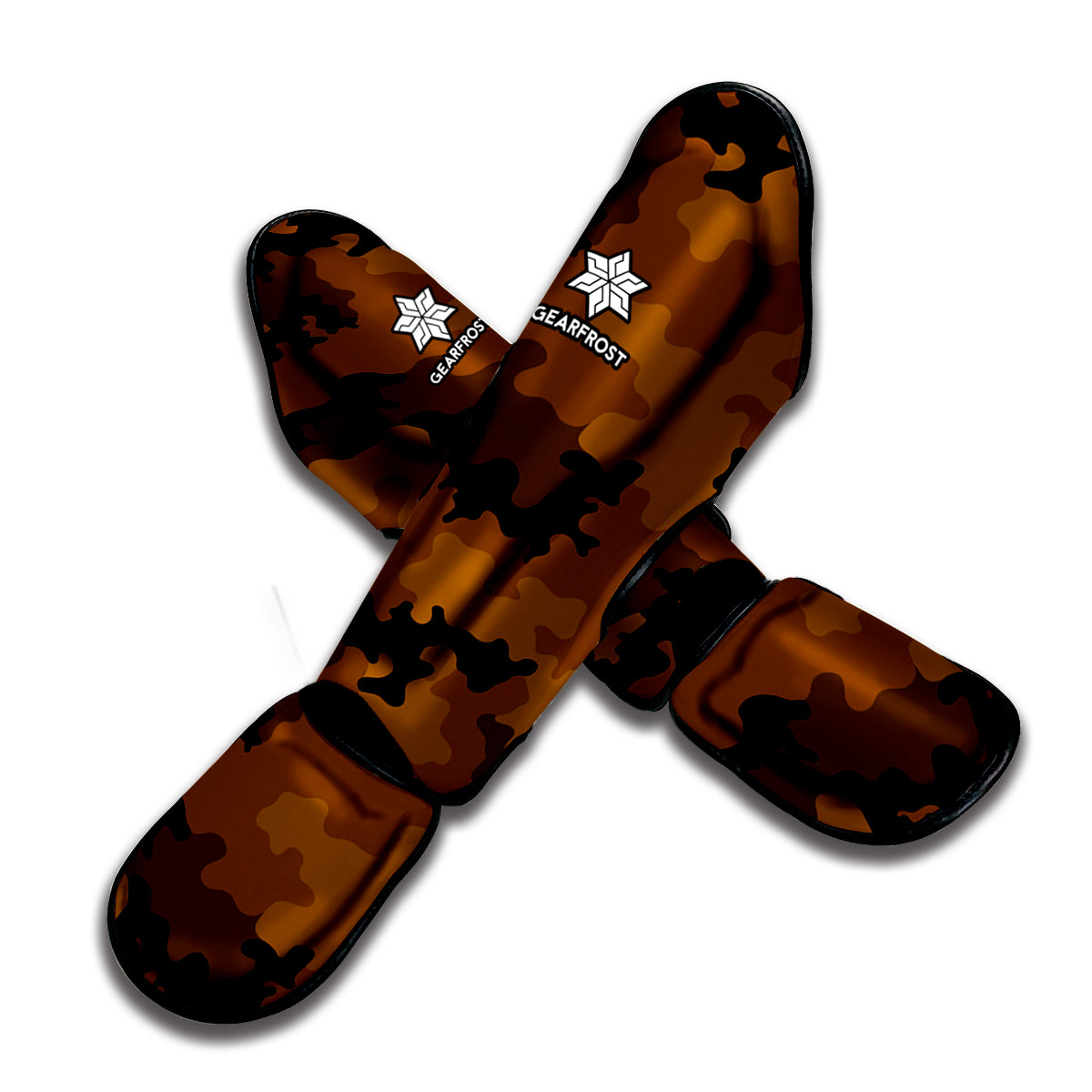 Dark Brown Camouflage Print Muay Thai Shin Guard