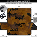 Dark Brown Camouflage Print Oversized Sofa Protector