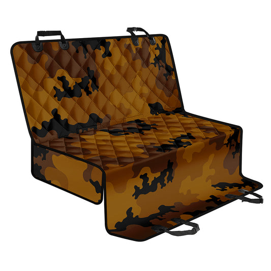 Dark Brown Camouflage Print Pet Car Back Seat Cover
