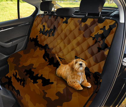Dark Brown Camouflage Print Pet Car Back Seat Cover