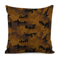 Dark Brown Camouflage Print Pillow Cover