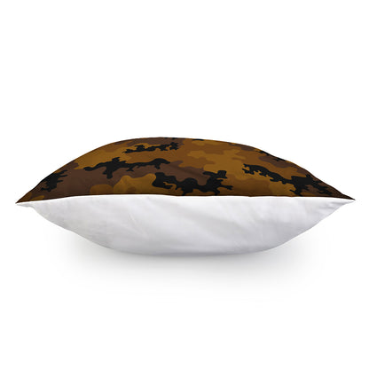 Dark Brown Camouflage Print Pillow Cover