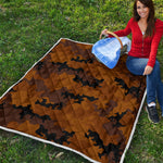 Dark Brown Camouflage Print Quilt