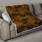 Dark Brown Camouflage Print Quilt