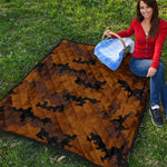 Dark Brown Camouflage Print Quilt