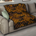 Dark Brown Camouflage Print Quilt