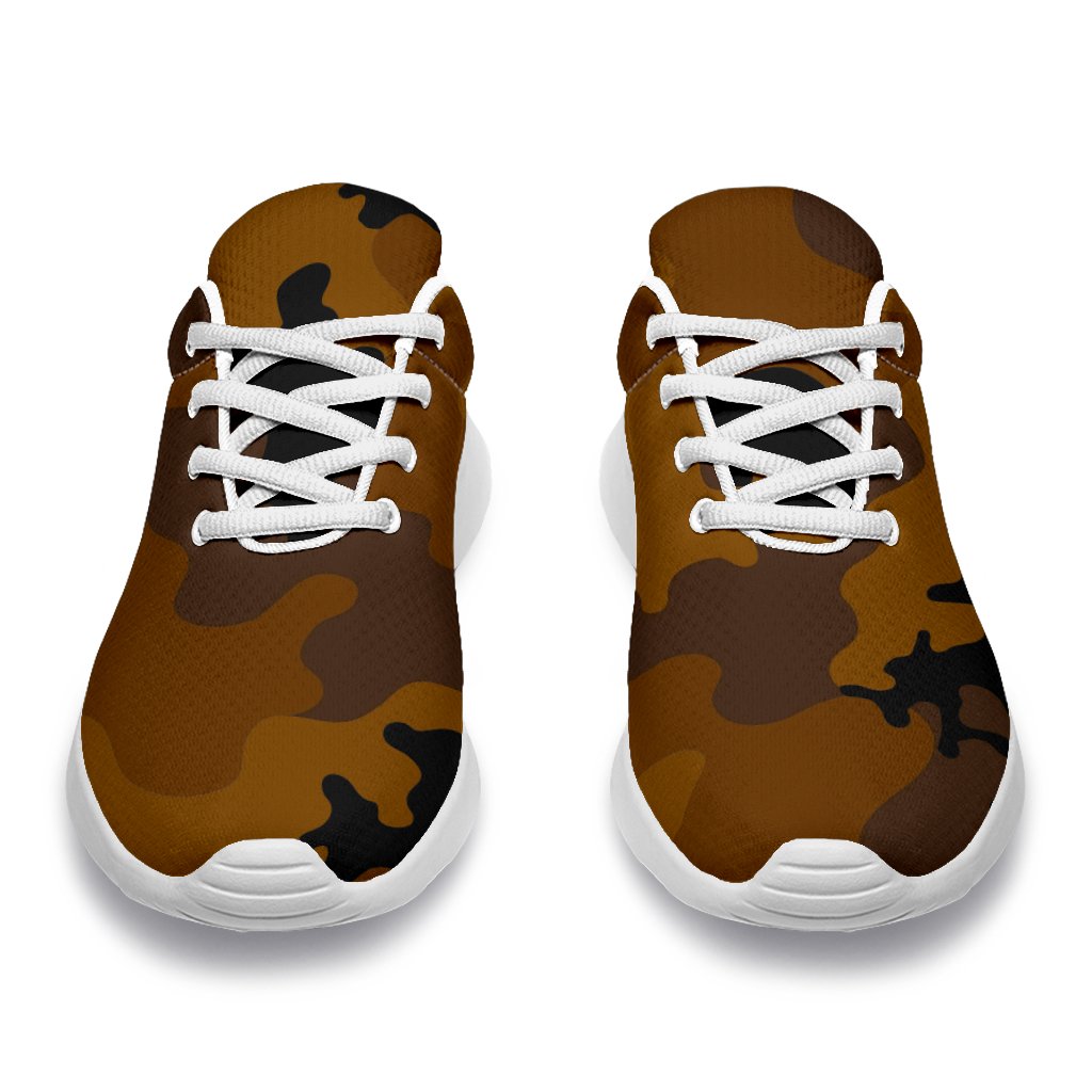 Dark Brown Camouflage Print Sport Shoes GearFrost