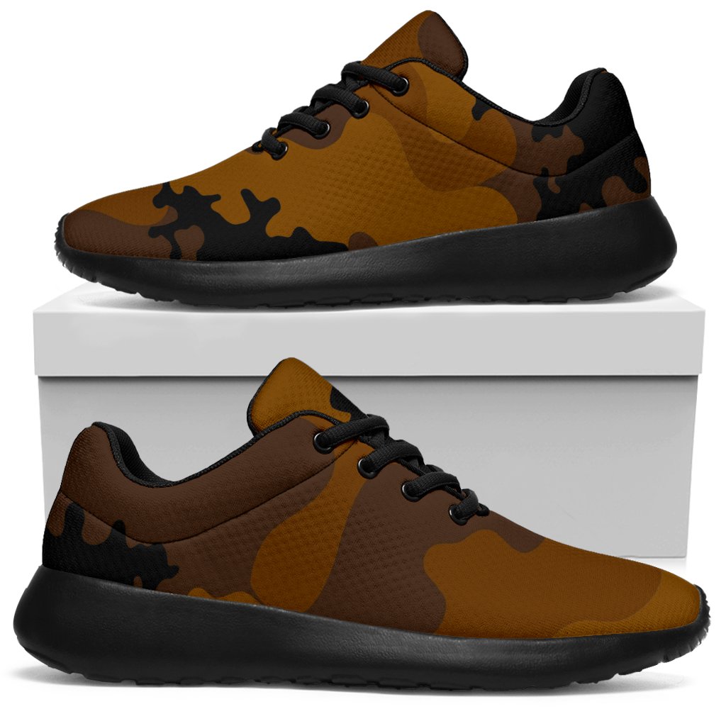 Dark Brown Camouflage Print Sport Shoes GearFrost