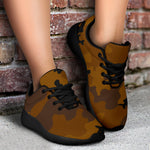 Dark Brown Camouflage Print Sport Shoes GearFrost