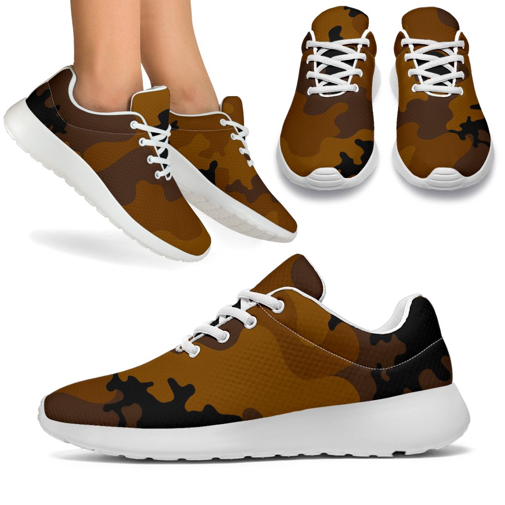 Dark Brown Camouflage Print Sport Shoes GearFrost