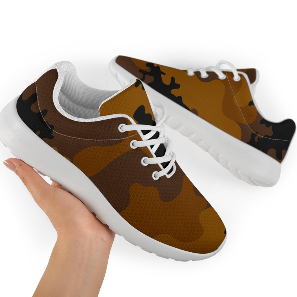 Dark Brown Camouflage Print Sport Shoes GearFrost