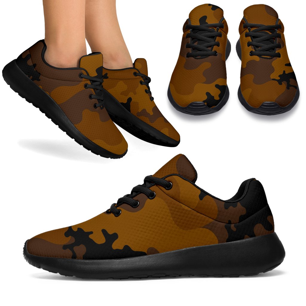 Dark Brown Camouflage Print Sport Shoes GearFrost