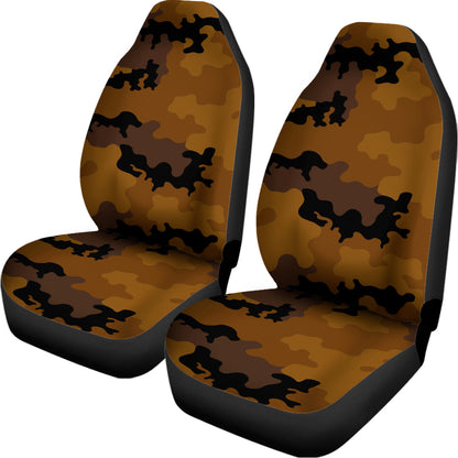 Dark Brown Camouflage Print Universal Fit Car Seat Covers