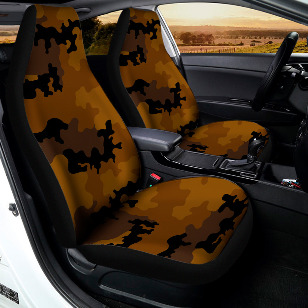 Dark Brown Camouflage Print Universal Fit Car Seat Covers