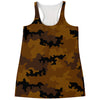 Dark Brown Camouflage Print Women's Racerback Tank Top