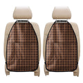 Dark Brown Check Pattern Print Car Seat Organizers
