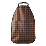 Dark Brown Check Pattern Print Car Seat Organizers