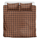 Dark Brown Check Pattern Print Duvet Cover Bedding Set