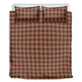 Dark Brown Check Pattern Print Duvet Cover Bedding Set