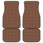 Dark Brown Check Pattern Print Front and Back Car Floor Mats