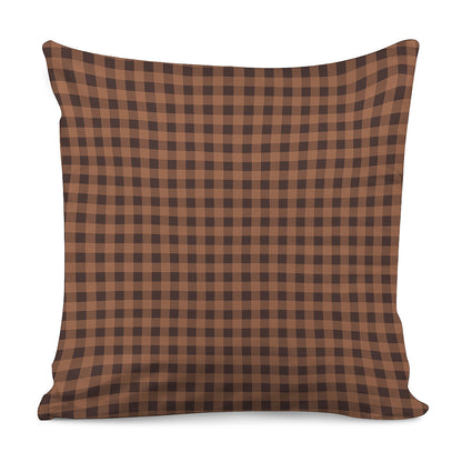 Dark Brown Check Pattern Print Pillow Cover