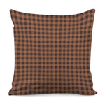 Dark Brown Check Pattern Print Pillow Cover