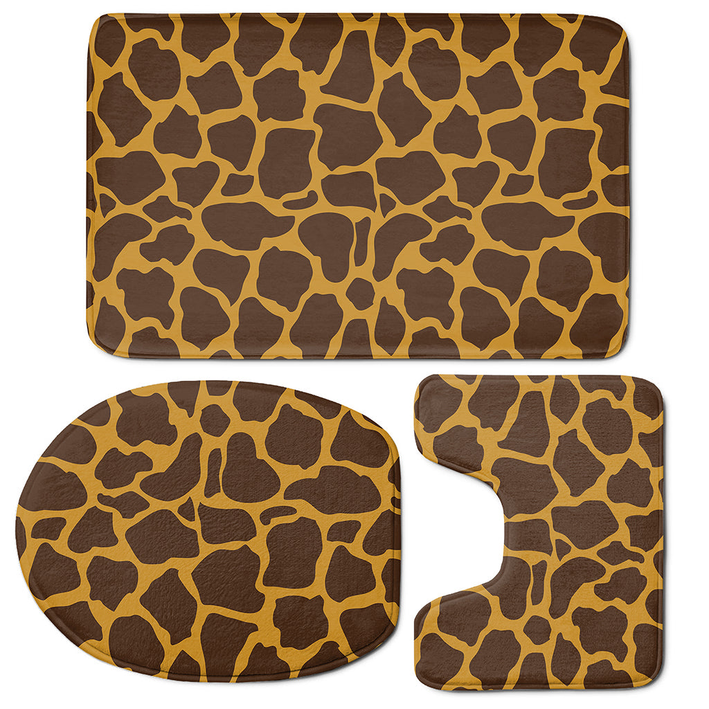 Dark Brown Cow Print 3 Piece Bath Mat Set