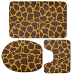 Dark Brown Cow Print 3 Piece Bath Mat Set