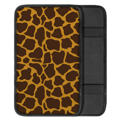 Dark Brown Cow Print Car Center Console Cover