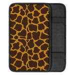 Dark Brown Cow Print Car Center Console Cover