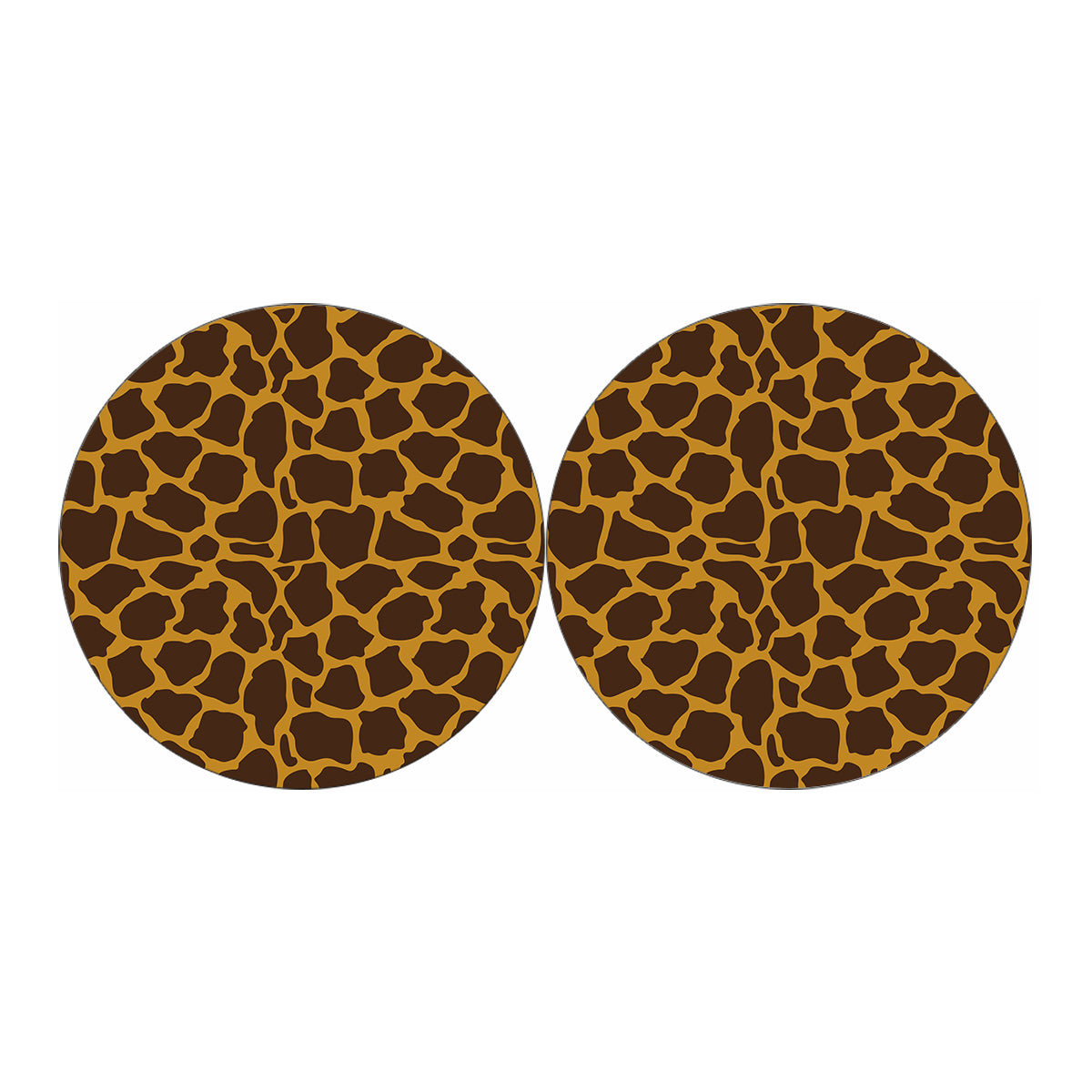 Dark Brown Cow Print Car Coasters