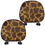 Dark Brown Cow Print Car Headrest Covers