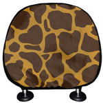 Dark Brown Cow Print Car Headrest Covers