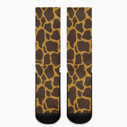 Dark Brown Cow Print Crew Socks