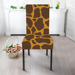 Dark Brown Cow Print Dining Chair Slipcover
