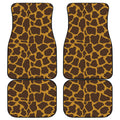 Dark Brown Cow Print Front and Back Car Floor Mats