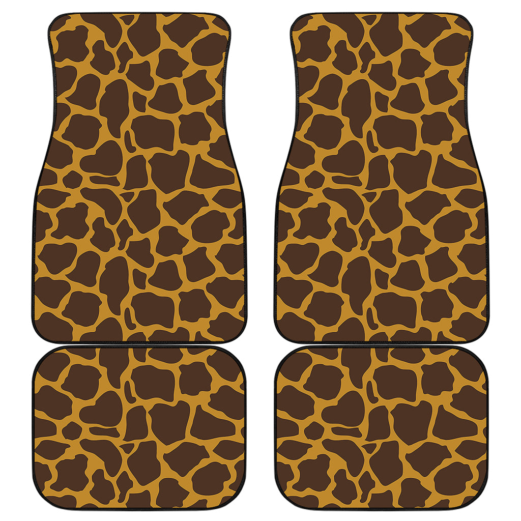 Dark Brown Cow Print Front and Back Car Floor Mats